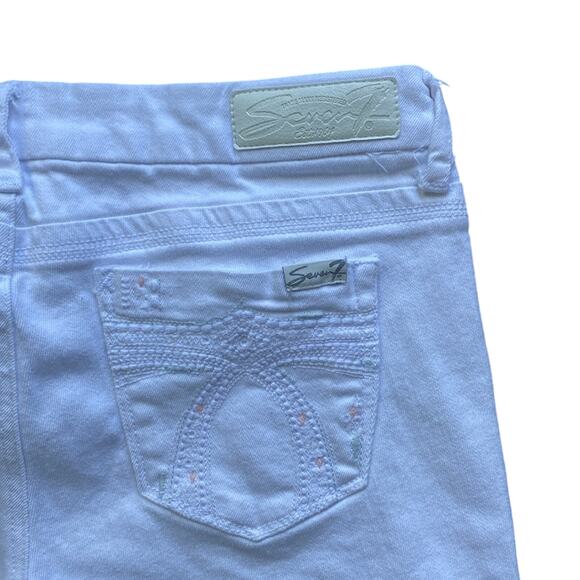 7 FOR ALL MANKIND Skinny Jeans Womens Sz 6 White Cropped Easy Fit - Picture 8 of 8